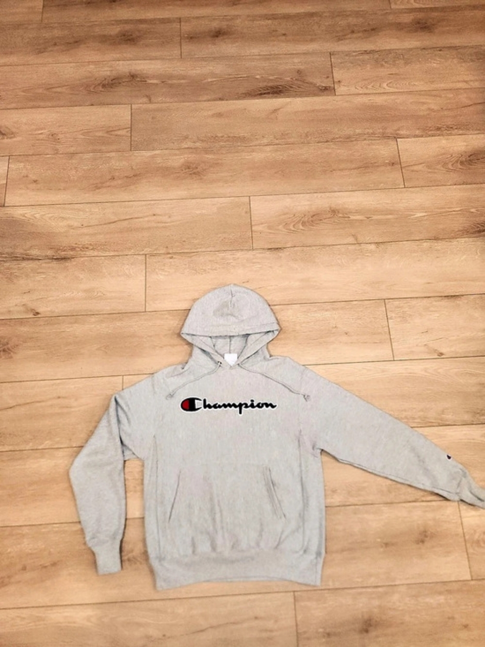 Vintage Y2K Gray Champion Reverse Weave Embroidered Hoodie Men's Size Medium